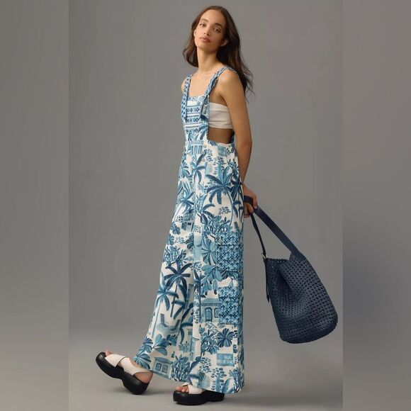 FARM Rio Printed Overalls NWT - Picture 1 of 9